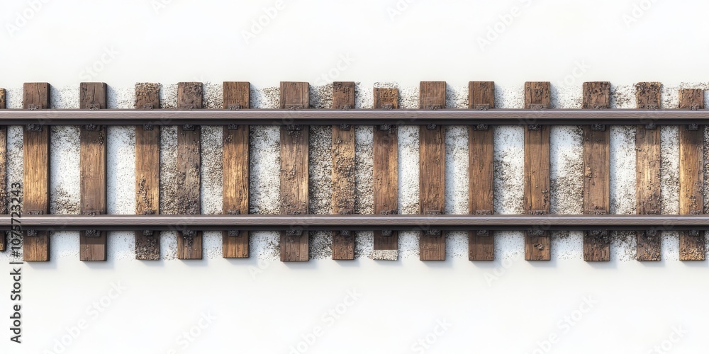 Poster a detailed and intricate 3d model of a train rail that showcases realistic and vivid textures, makin