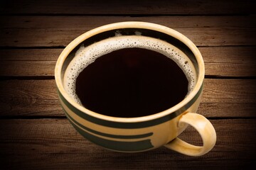 Traditional tasty hot aroma coffee cup