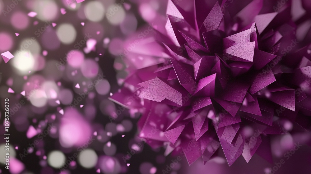 Poster   A close-up image of a purple object with numerous hazy light sources surrounding it and a hazy backdrop