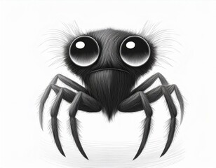 An adorable, highly detailed anthropomorphic water spider with unique features and intricate textures, showcasing its natural beauty.