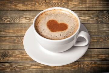 Traditional tasty hot aroma coffee cup