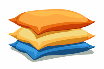  pillows stacked on white background