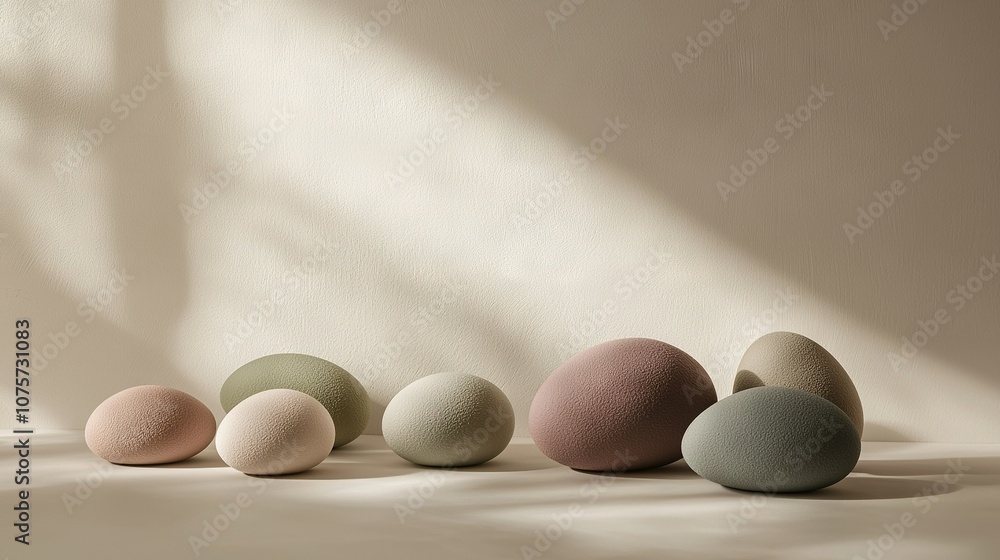 Poster a row of eggs sits atop a sheet of paper on a table