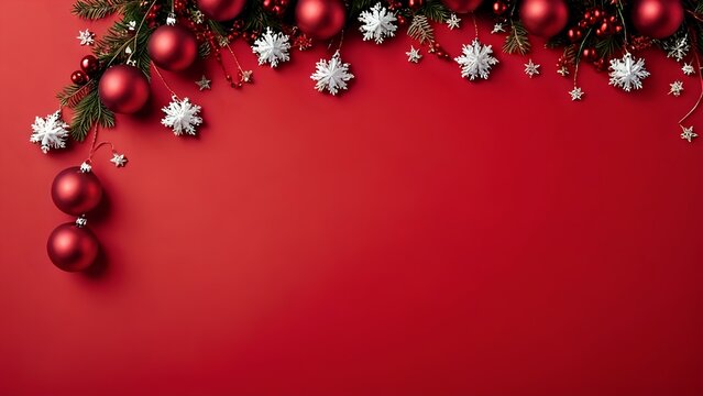  Decorazioni di natale su fondo rosso - Sfondo rosso