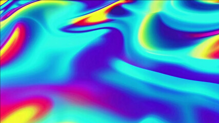 Fototapeta premium Abstract gradient artwork with smooth, flowing waves of vibrant colors, including purple, blue, orange, and yellow. The image evokes a sense of fluidity and modern design, ideal for creative projects