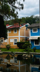 Colorful houses in Penedo, Rio de Janeiro, Brazil