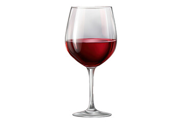 Glass of wine on transparent Transparent background 