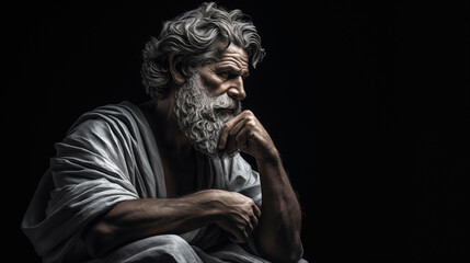Portrait of Thales, the Ancient Greek Philosopher, in Candlelit Setting