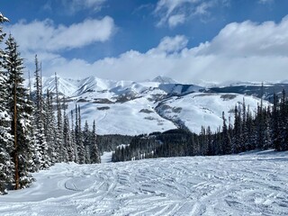 snowy ski mountains