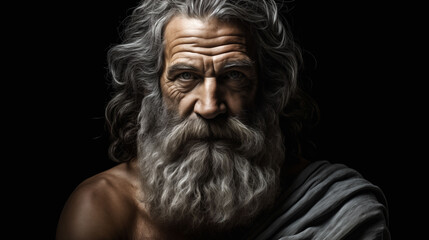 Portrait of Plato, the Ancient Greek Philosopher, in Classical Attire