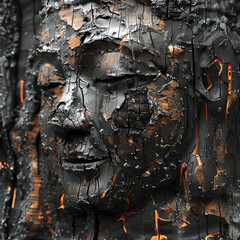 Buddha Image with a serene face carved from blackwood, reflecting the rich culture and history of Thailand.