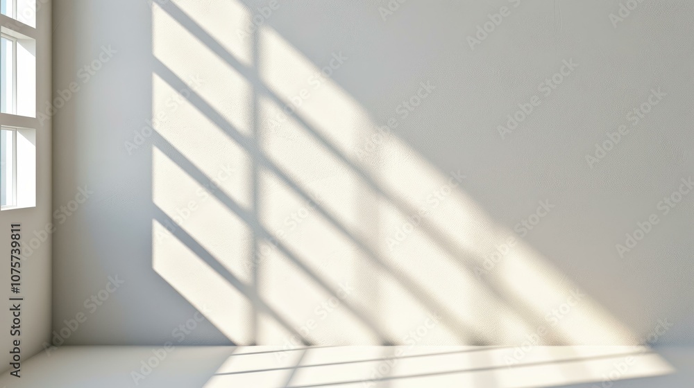 Poster experience the allure of diagonal shadows casting a photorealistic effect, enhancing your spaces wit