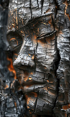 Image with a serene face carved from blackwood, surrounded by ancient trees, reflecting the rich culture and history of Asia.