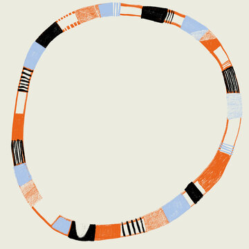 Abstract circle with desert-inspired earthy colors