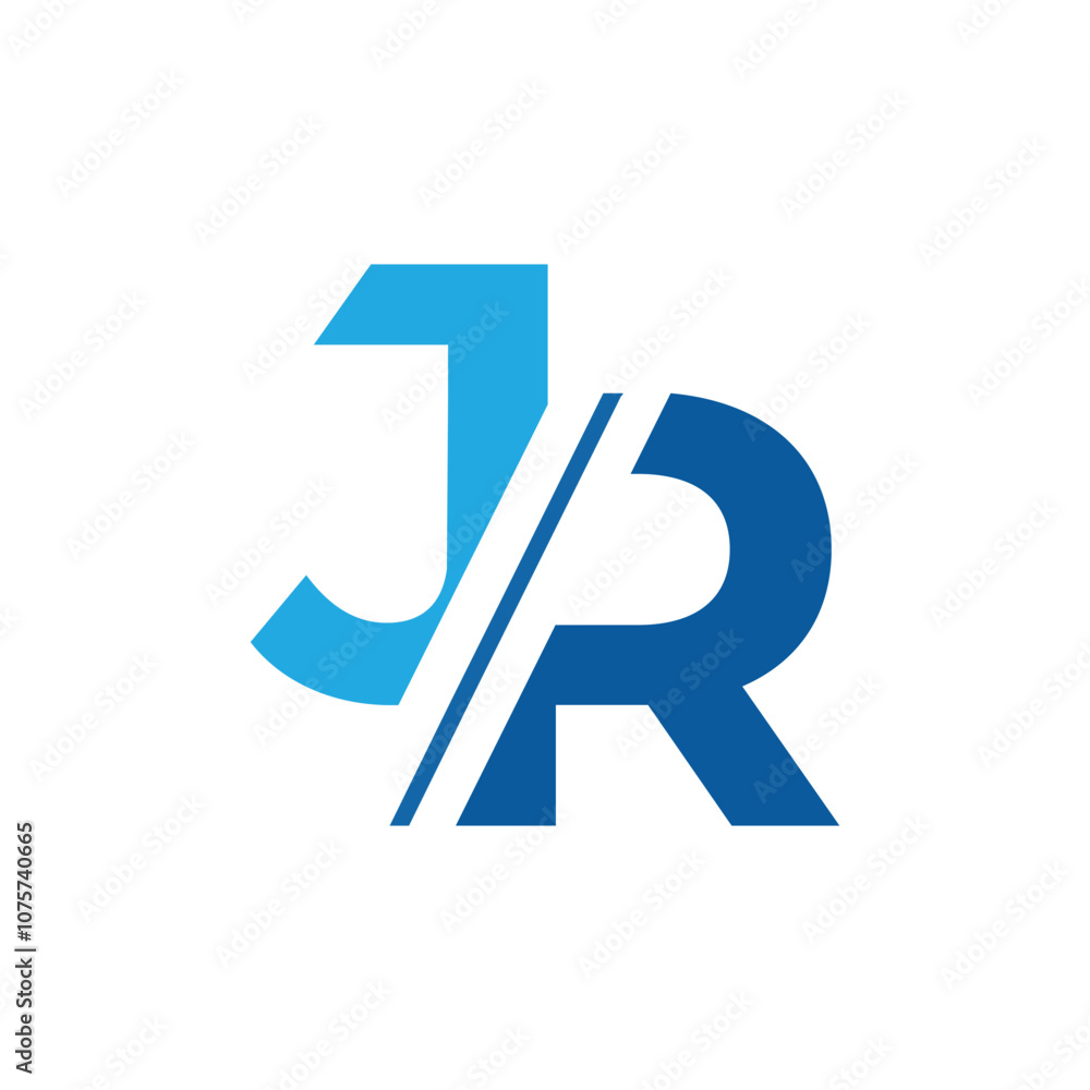 Poster this is a simple monogram logo design of an initial jr in sans serif font that looks clean and moder