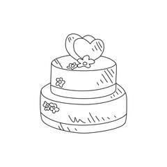 Sketch drawing of birthday cake vector illustration. Birthday party symbol illustration simple Sketch style vector concept. Birthday cake design for promotion and suitable for your asset design.