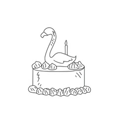 Sketch drawing of birthday cake vector illustration. Birthday party symbol illustration simple Sketch style vector concept. Birthday cake design for promotion and suitable for your asset design.