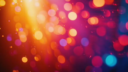 Warm glowing bokeh lights in vibrant orange and purple hues
