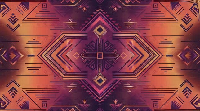 A symmetrical abstract geometric pattern with diamond shapes and lines.