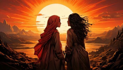 Daughters of the Sun concept background.