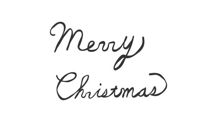 メリークリスマスのモノクロ手書きベクター文字