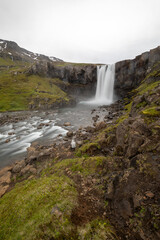 Large waterfall in Iceland
