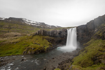 Large waterfall in Iceland