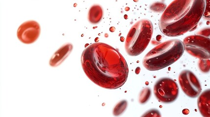 Fototapeta premium An Engaging and Dynamic Visualization of Red Blood Cells in Continuous Motion and Flow
