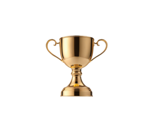 golden trophy isolated on white background png
