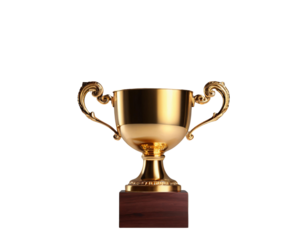 golden trophy isolated on white background png