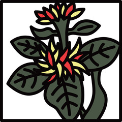 カラー正方形ミニ花札　長月　菊　9月　菊のカス