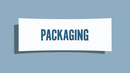 Packaging. A card isolated on blue background.