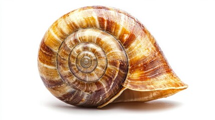 A Beautiful Spiral Shell adorned with Rich and Intricate Patterns that captivate the eye