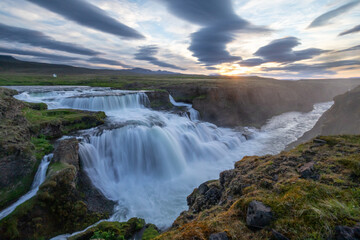 Large waterfalls in Iceland