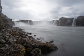 Large waterfalls in Iceland