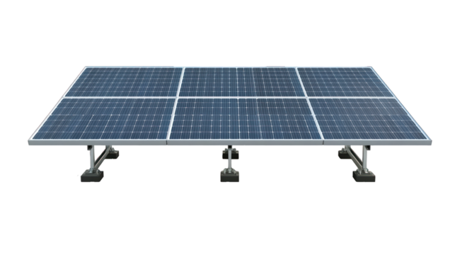 Solar panels on Transparent Transparent background 