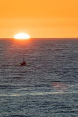 Rising sun in Iceland at sunrise