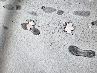 step on snow at night