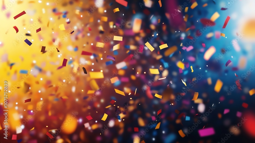 Leinwandbilder burst of colorful confetti with vibrant bokeh and dynamic background : generative ai