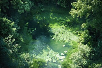 Obraz premium Swampland Mysterious Swamp Forest Landscape Tabletop RPG Map, Fantasy Roleplaying Exterior Dungeon Marsh Battlemap, Adventure Games Encounters, Gaming Art Design, TTRPG Buildings Architecture Concept