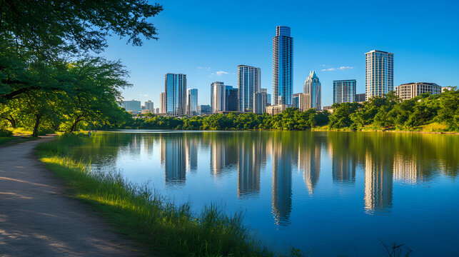 Horizontes interminables: Paisaje urbano donde r&iacute;os serenos reflejan los monumentales edificios