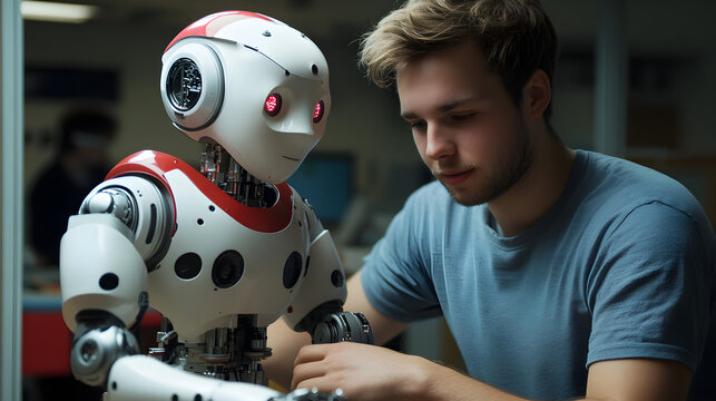 El ingeniero rob&oacute;tico programando con precisi&oacute;n un humanoide para cambiar el mundo