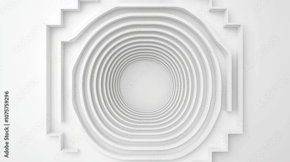 Poster abstract circular white architecture modern minimalist design