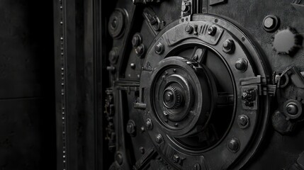 Massive bank vault door symbolizing security and protection