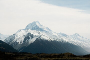 Alpine Landscape with Majestic Mount Cook in New Zealand