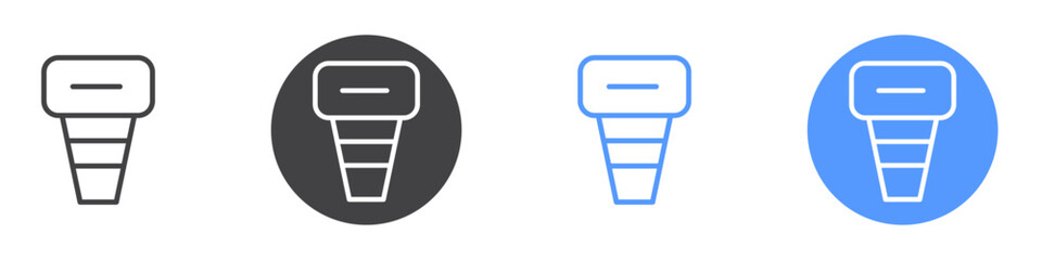 Beauty instrument icon Flat set in black and white color