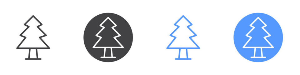 Christmas icon Flat set in black and white color