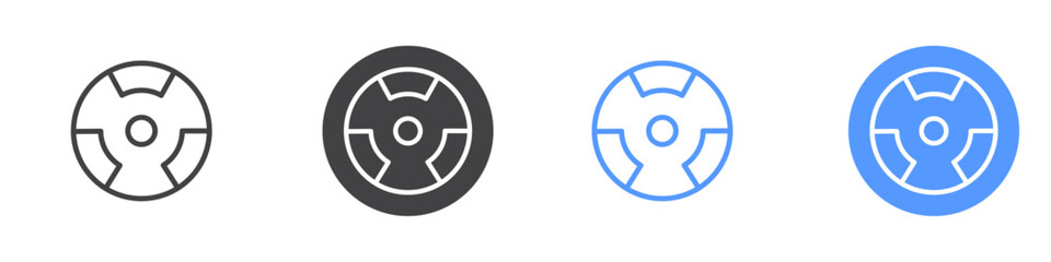 Cliper icon Flat set in black and white color