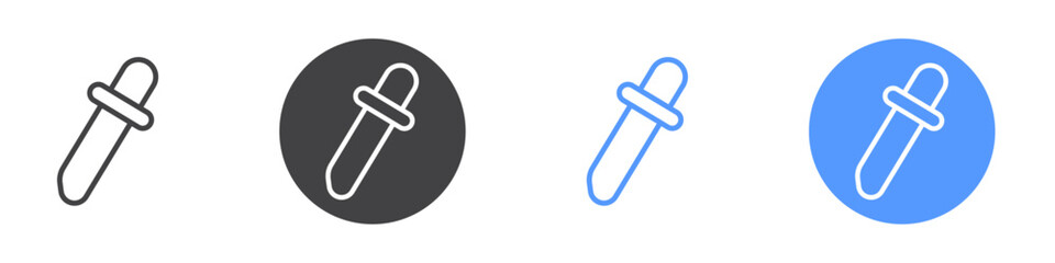 Colour picker icon Flat set in black and white color