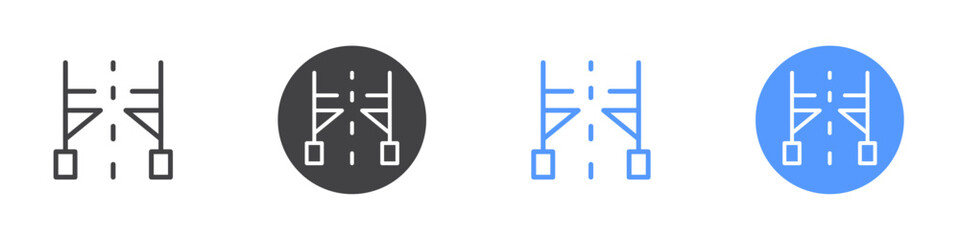 Gate machine icon Flat set in black and white color